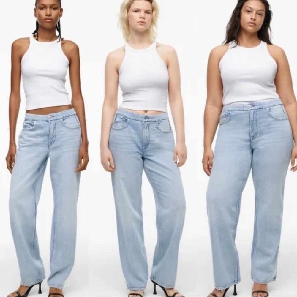 GOOD AMERICAN X ZARA 16/48 90s Relaxed Light Wash Jeans
